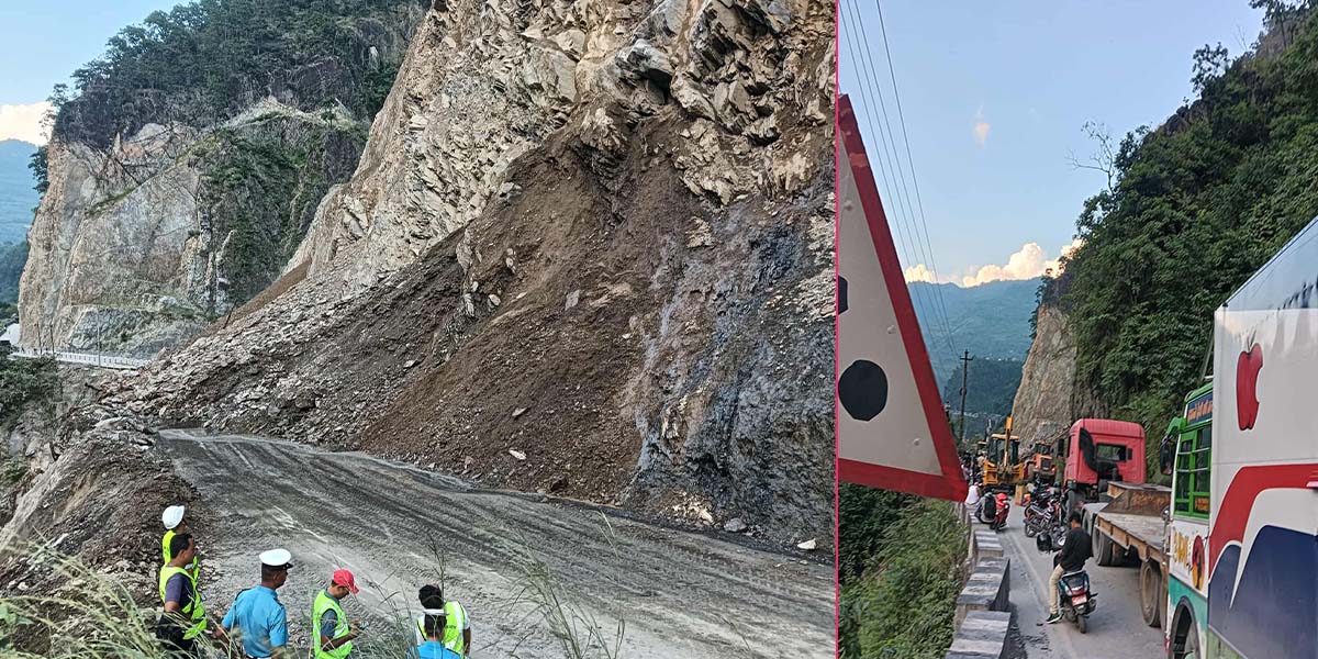 नारायणगढ-मुग्लिन सडक आज नखुल्ने, साढे ६ बजेदेखि पहिरो पन्छाउन रोकियो