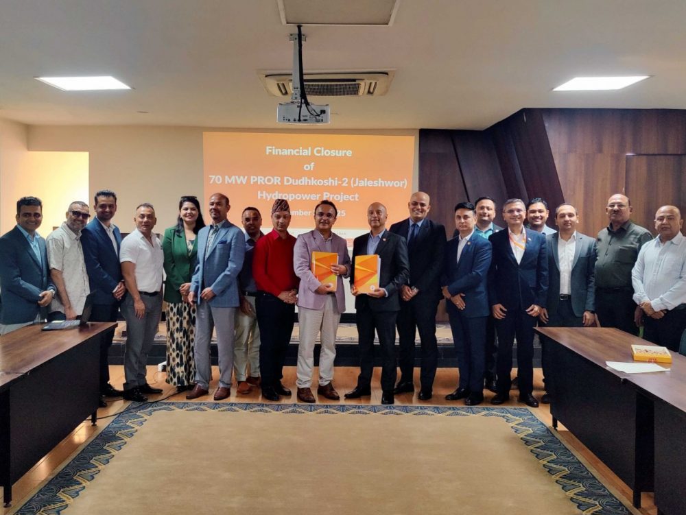 वित्तीय संस्थाहरु र दुधकोशी हाइड्रोपावर बिच जलविद्युत आयोजना लगानी गर्ने सम्झौता