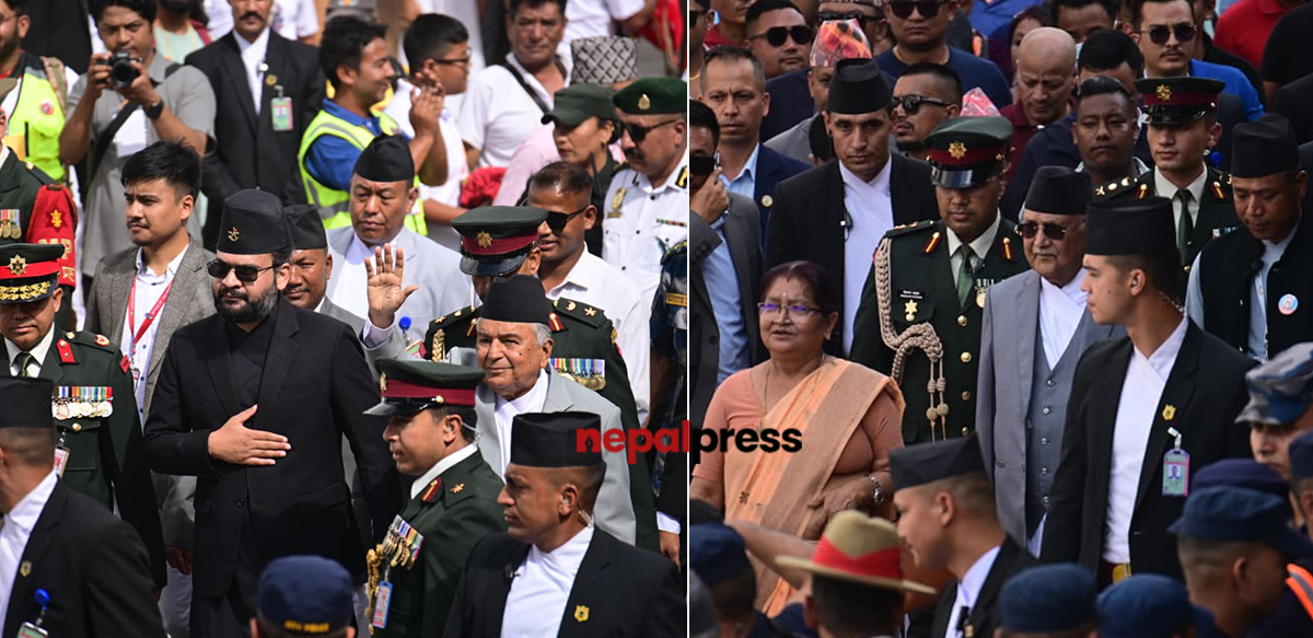 इन्द्रजात्रामा राष्ट्रपतिलाई बालेनले गरे स्वागत, प्रधानमन्त्रीकोमा गयल