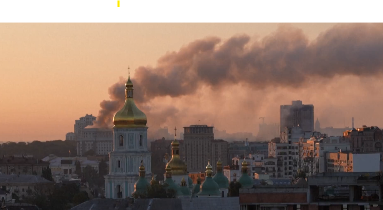 रुसले पहिलो पटक युक्रेनी सरकारी भवनलक्षित हवाई आक्रमण गर्‍यो