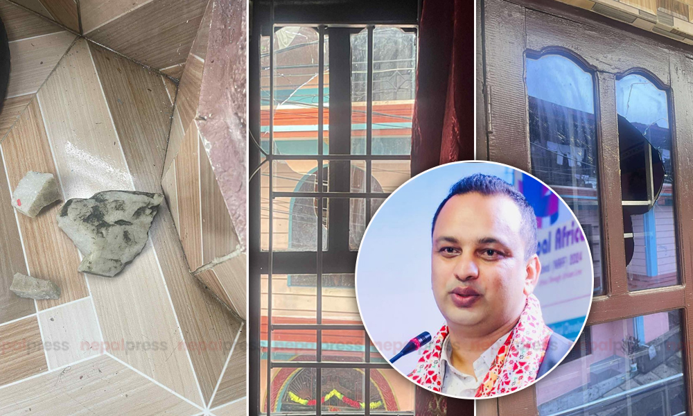 प्रेस चौतारीका अध्यक्ष पाण्डेको घरमा मध्यरातमा ढुंगामुढा, संगठनले गर्‍यो निन्दा