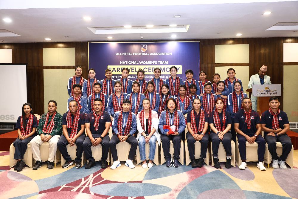 भारत प्रस्थान गर्नुअघि नेपाली महिला फुटबल टोलीलाई एन्फाद्वारा बिदाई, तीन मैत्रीपूर्ण खेल खेल्ने