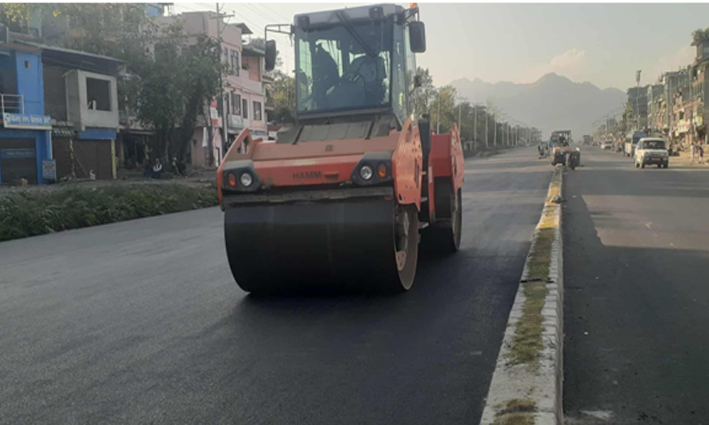 पोखरा–मुग्लिन सडकः पश्चिम खण्डको १८ किलोमिटर कालोपत्र