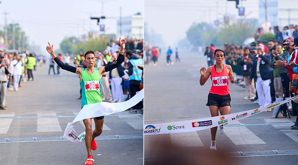 धारा नेपालगन्ज म्याराथनको उपाधी खडकबहादुर र पूर्णलक्ष्मीलाई