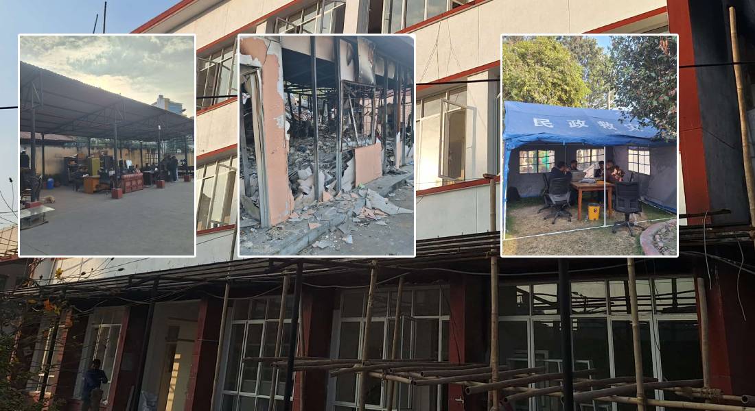 खण्डहर यातायात व्यवस्था विभाग- ४ अर्बको सम्पत्ति स्वाहा, रुखमा सर्भरको तार र टाउकोमाथि पाल !