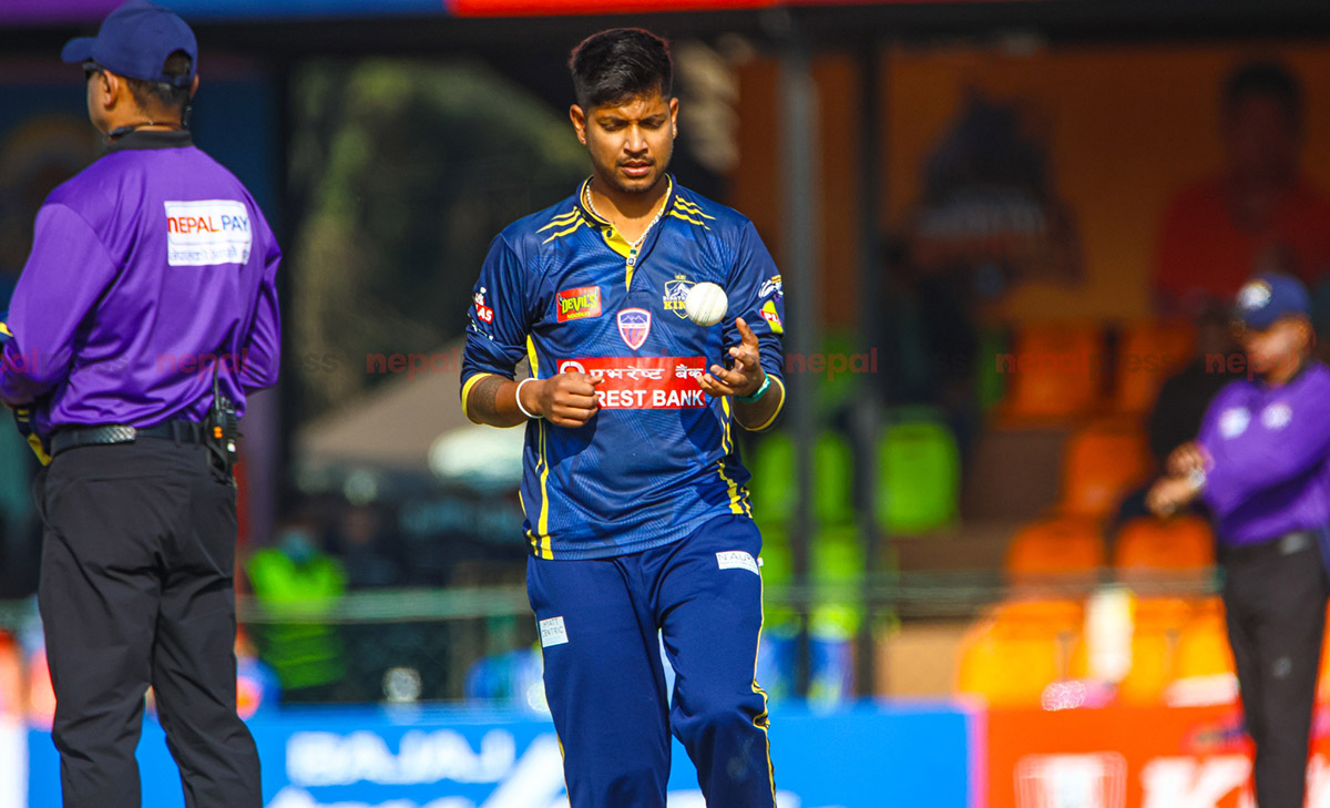 एनपीएल दोस्रो सिजनमा सन्दीपको घातक फर्म, जनकपुरविरुद्ध जादुमयी बलिङ