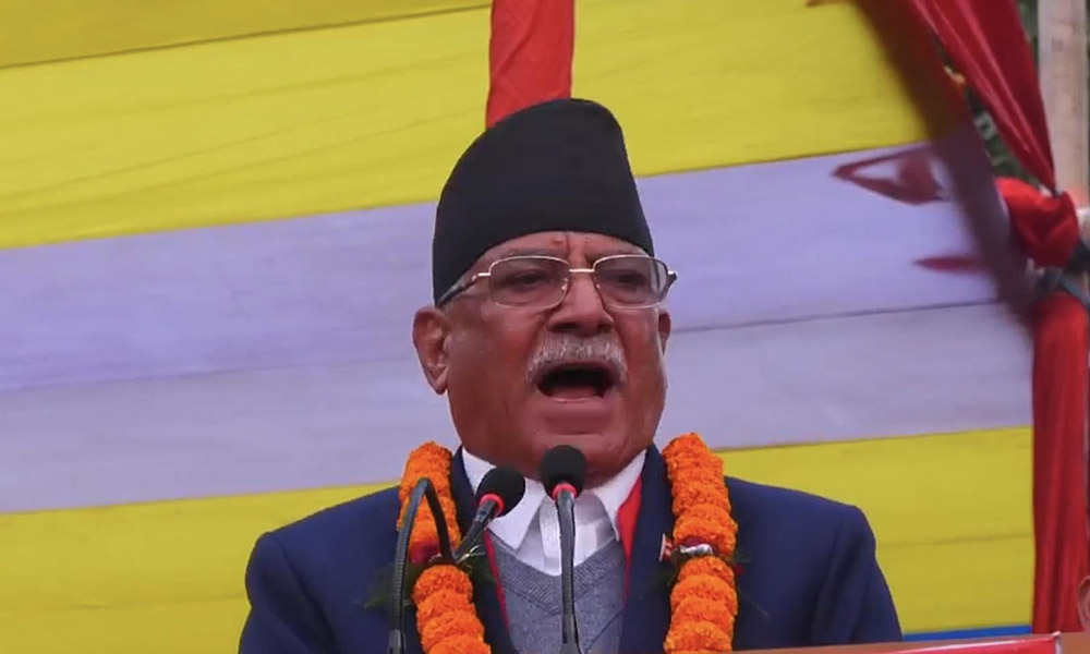 सेनाले मात्र देशको रक्षा गर्न सक्दैन, ३ करोड नेपालीको फौज बनाऔँ : प्रचण्ड